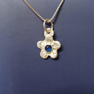 Forget me not sterling silver pendant