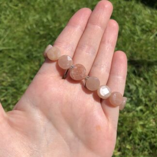 Moonstone and sunstone mixed gemstone bracelet